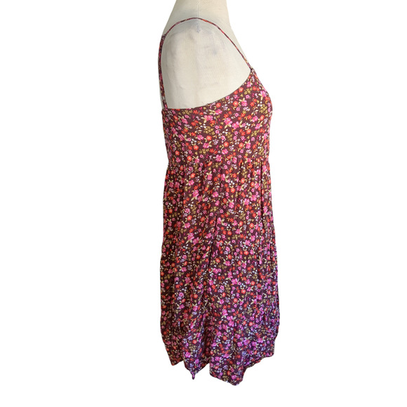 XS Old Navy maroon floral spaghetti strap women's dress #16 - Picture 2 of 5
